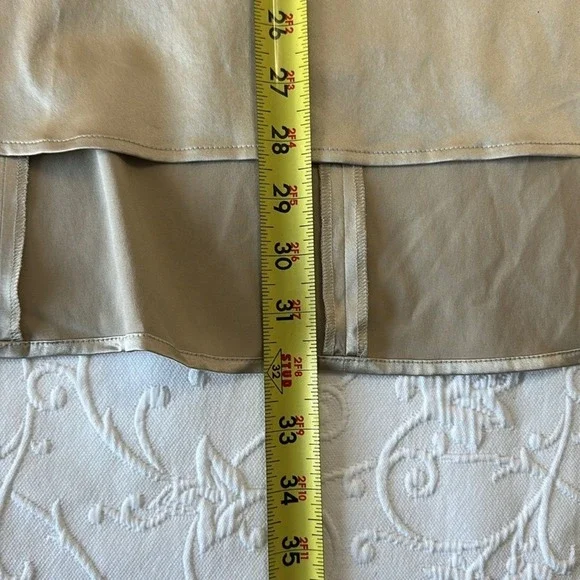 Marina Rinaldi Champagne Silk High Low Trumpet Paneled Midi Skirt Size 22 - Picture 7 of 11